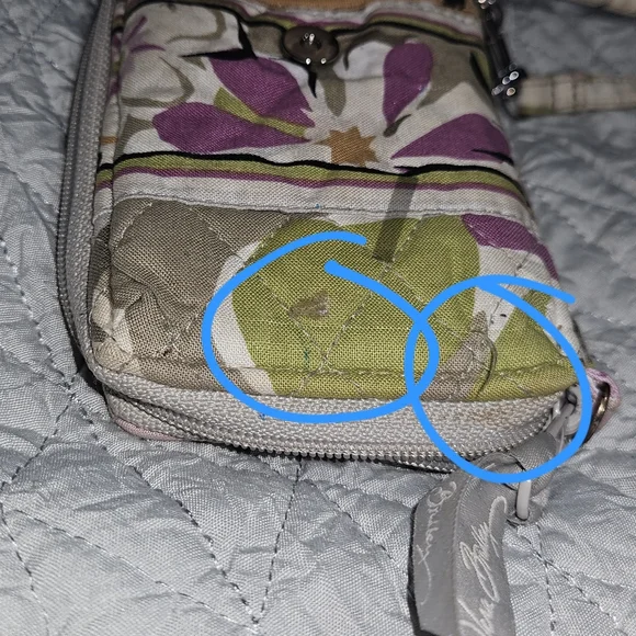 Vera Bradley Purple and Green Floral Wristlet - Picture 6 of 7